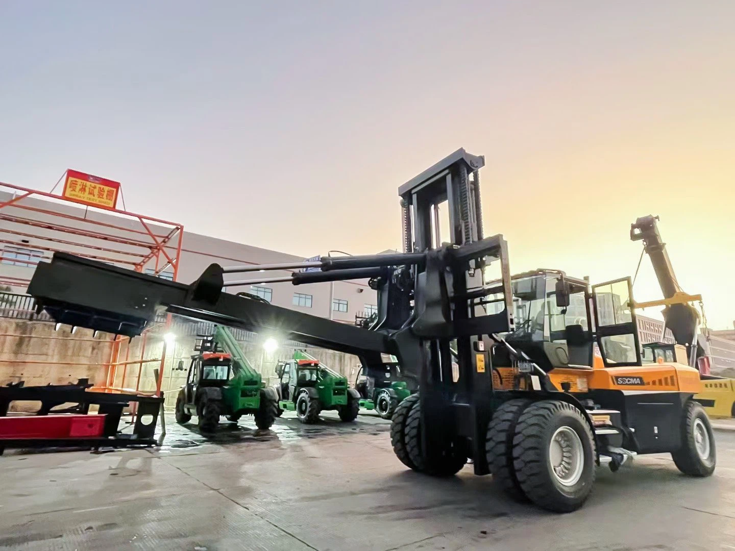 forklift with trailer transporter