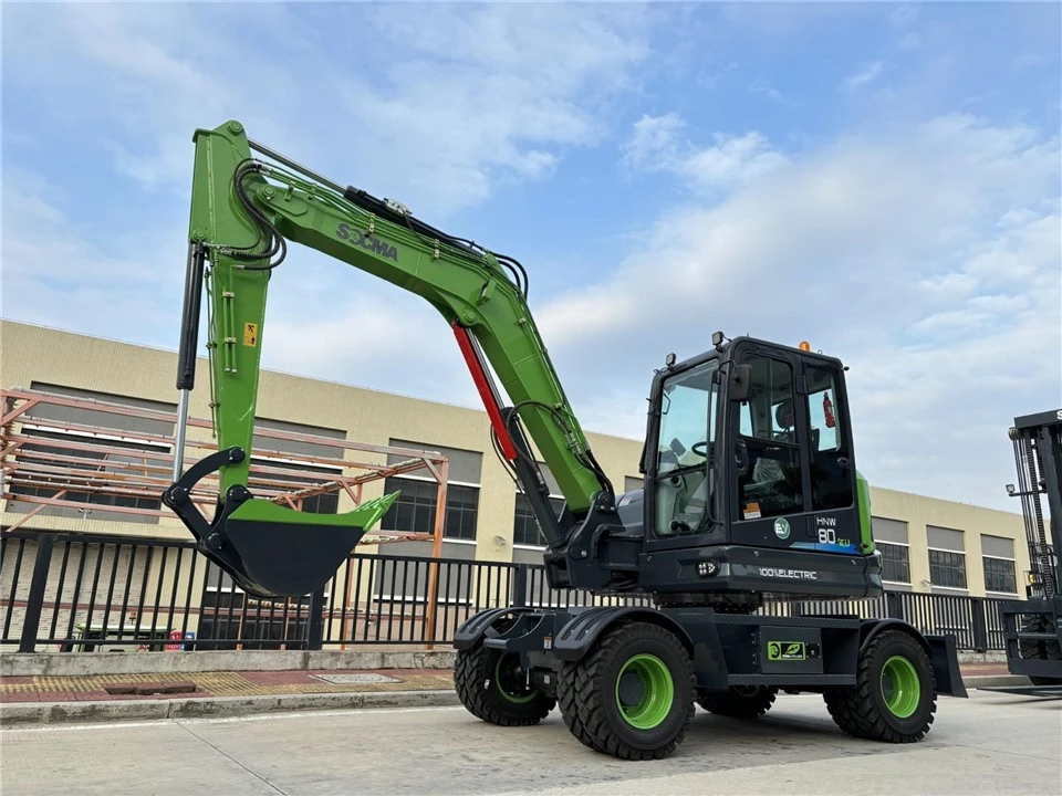 8 Ton Electric Wheel Excavator With Yuchai Engine Operating Weigh