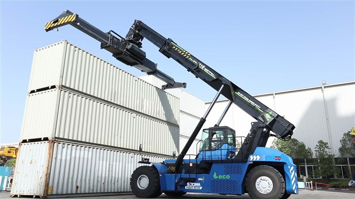 SOCMA 45T Electric Container Reach Stacker Lithium Battery For Container Port Equipment