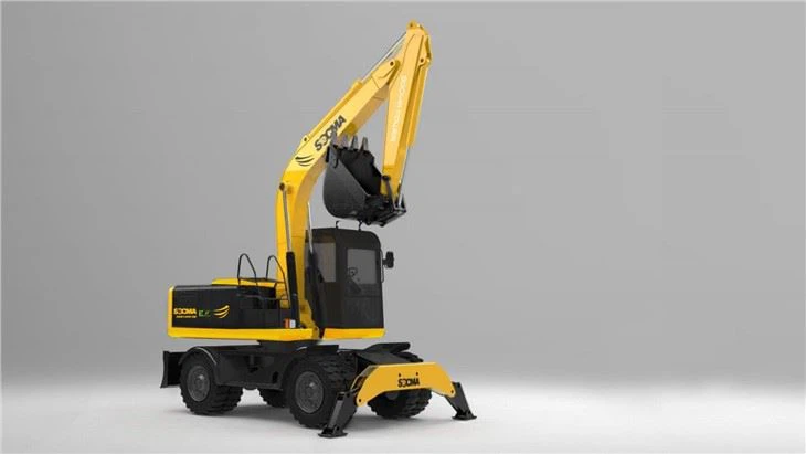 Battery And Engine Hybrid Wheel Excavator